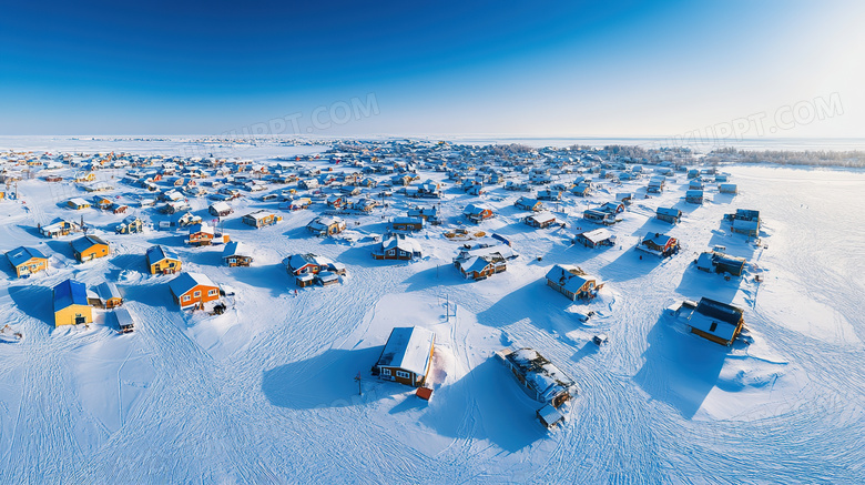 冬季旅游胜地漠河北极村雪景概念图片