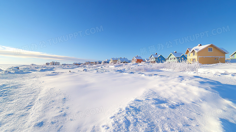 冬季旅游胜地漠河北极村雪景概念图片