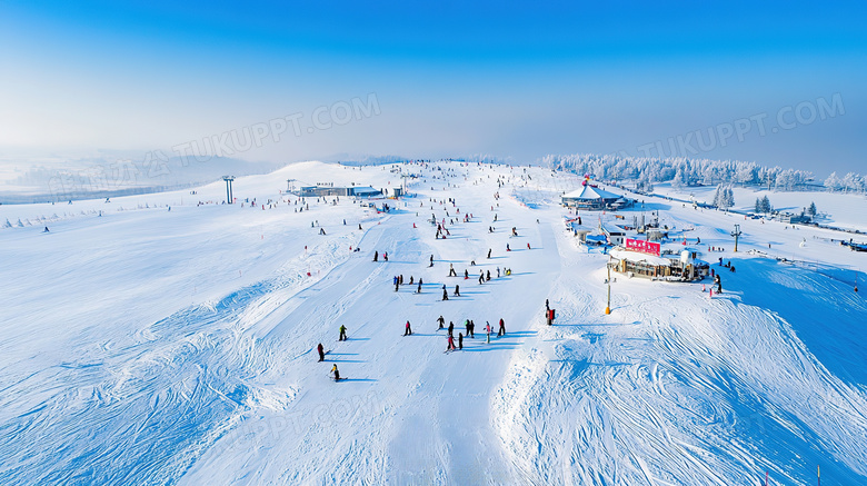 冬季旅游胜地亚布力滑雪场雪景概念图片