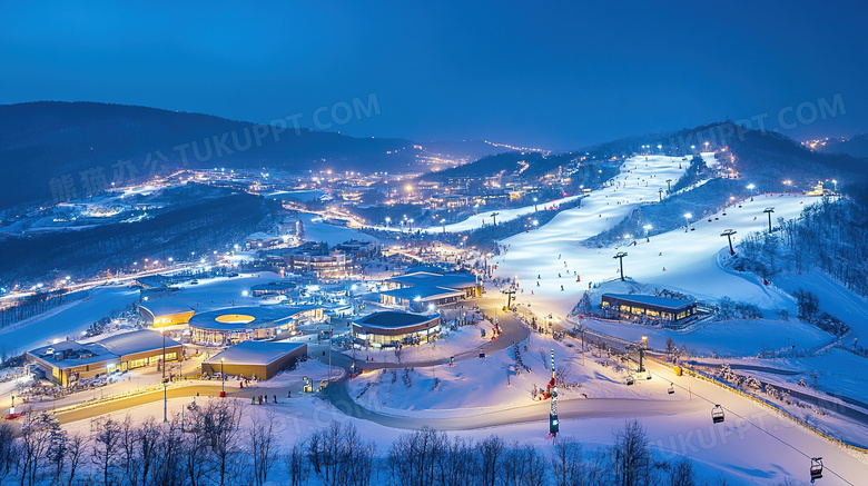 冬季旅游胜地亚布力滑雪场雪景概念图片