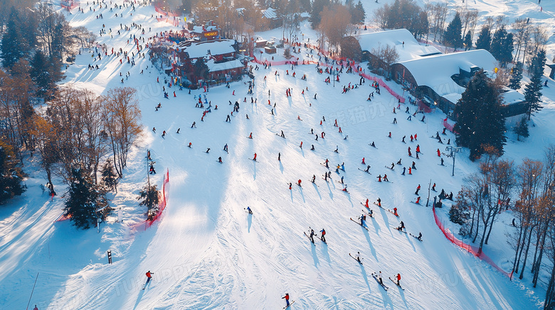 冬季旅游胜地亚布力滑雪场雪景概念图片