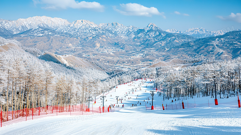 冬季旅游胜地亚布力滑雪场雪景概念图片