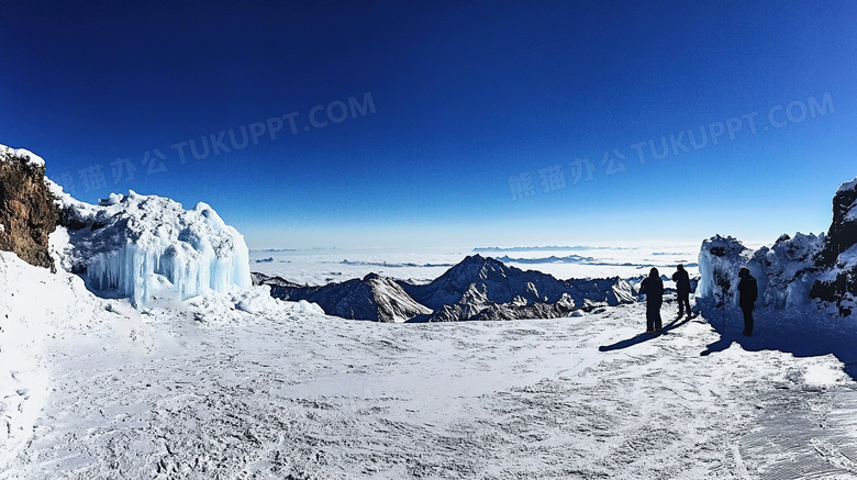 冬季旅游胜地长白山高山雪景图片