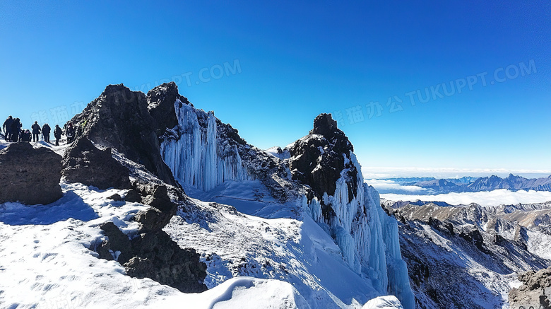 冬季旅游胜地长白山高山雪景图片