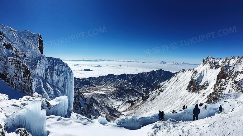 冬季旅游胜地长白山高山雪景图片