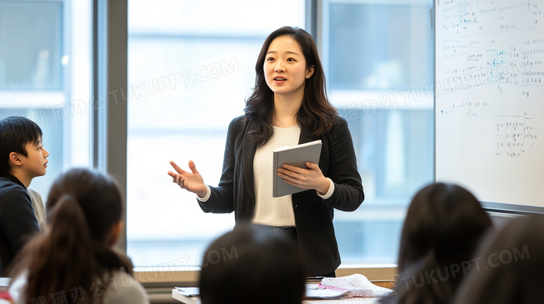 老师与学生上课场景图片