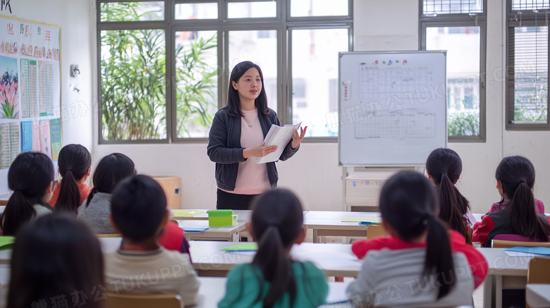 老师与学生上课场景图片