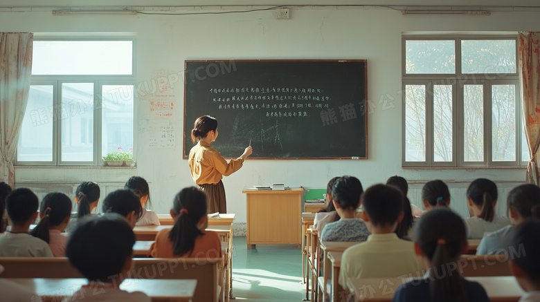 老师和学生上课图片