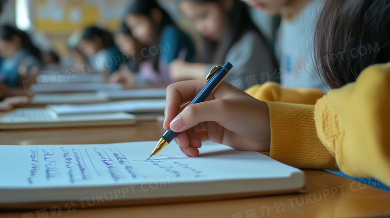 学生学习写字图片