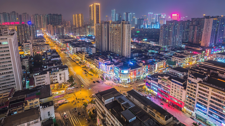 城市夜间夜晚景色景观图片