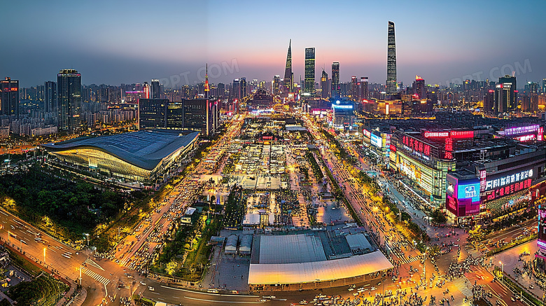 城市夜间夜晚景色景观图片