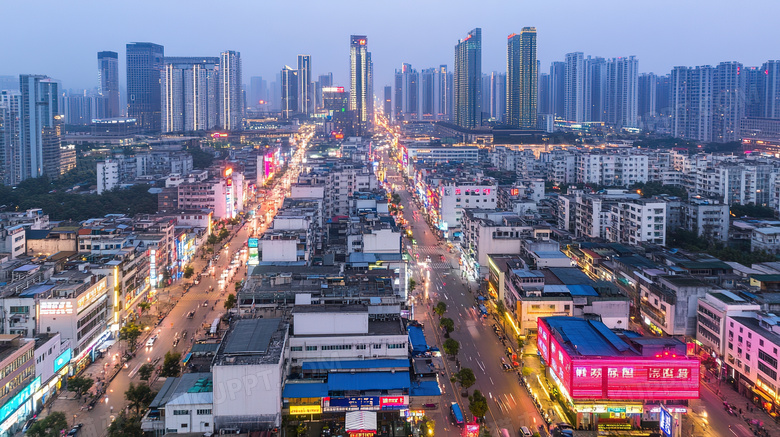 城市夜间夜晚景色景观图片