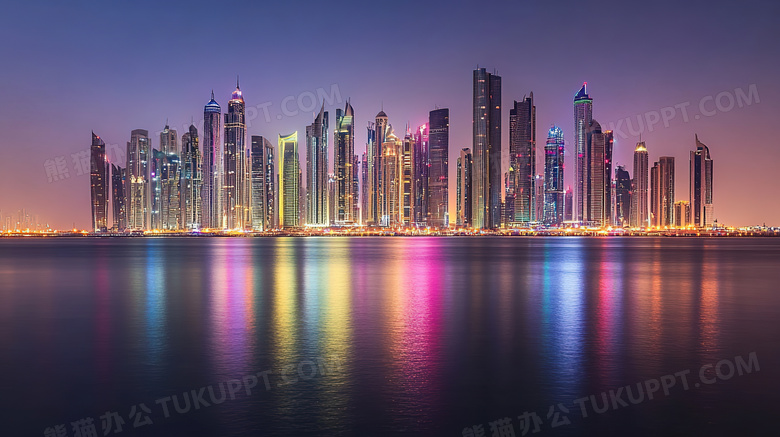 夜间城市夜景鸟瞰图图片