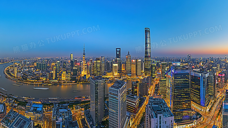 夜间城市夜景鸟瞰图图片