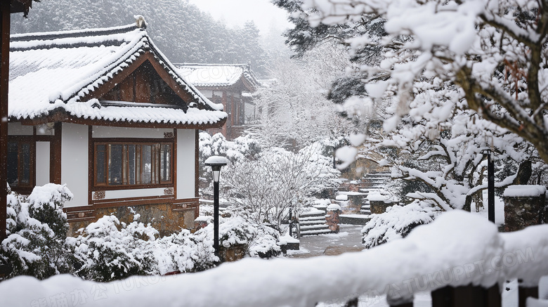 冬季旅游户外雪山场景图片