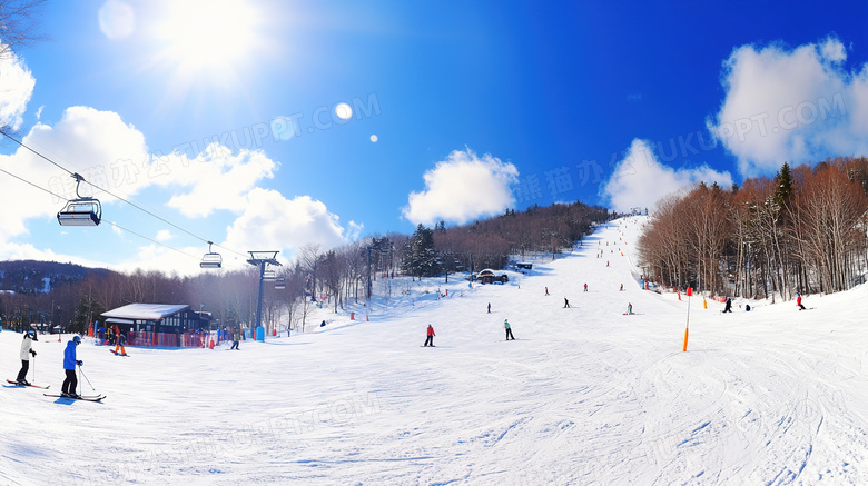 冬季旅游雪山滑雪场图片