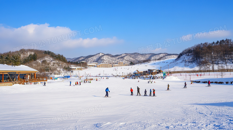 冬季户外旅游胜地雪山图片