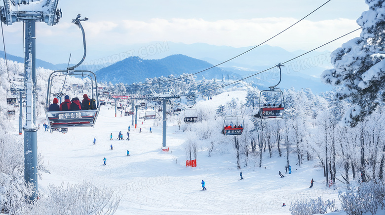 冬季户外旅游胜地雪山图片