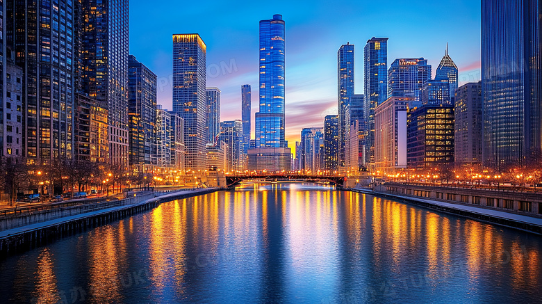 城市夜景城市景观夜晚城市景色城市灯火图片