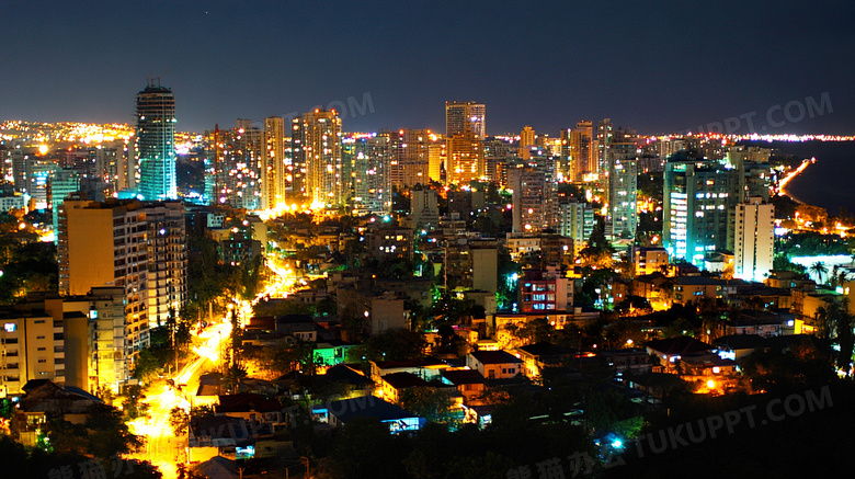 城市夜景城市景观夜晚城市景色城市灯火图片