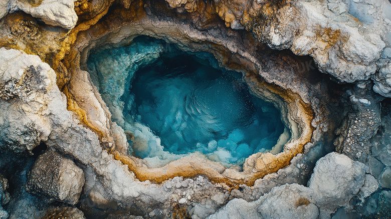 天然地热温泉泉水图片