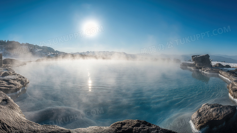 天然地热温泉泉水图片