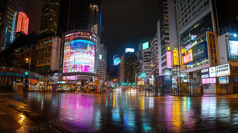 城市夜景广角角度图片