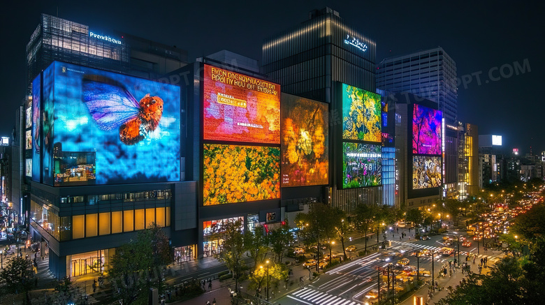 城市夜景鸟瞰角度图片