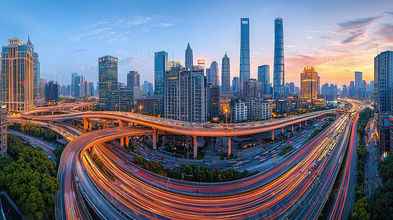 繁华城市夜景图片