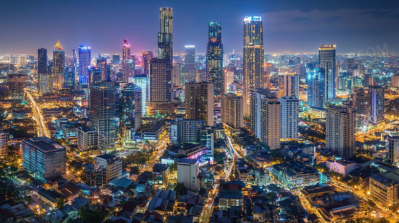 繁华城市夜景图片