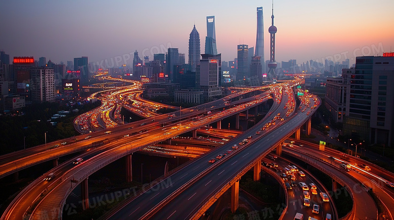 繁华城市夜景图片