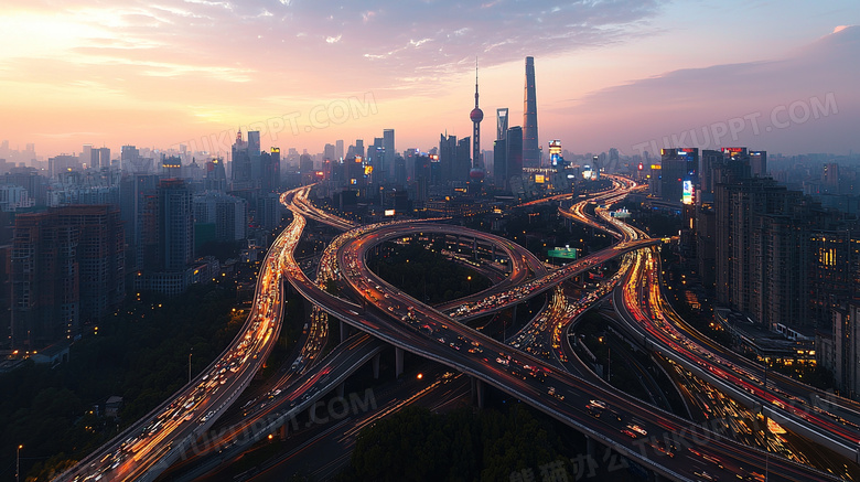 繁华城市夜景图片