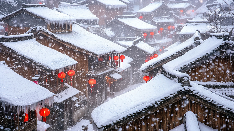 雪乡建筑风景图片