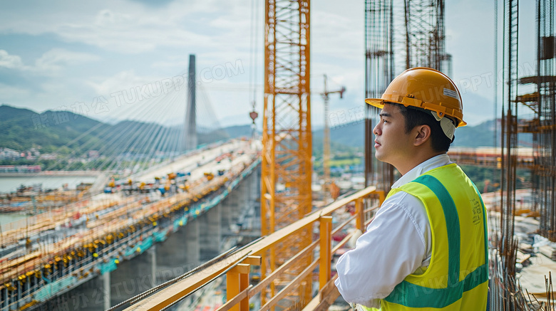 土木工程师在建筑工地工作图片