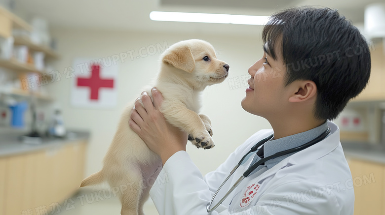 宠物医院兽医给宠物狗治病图片