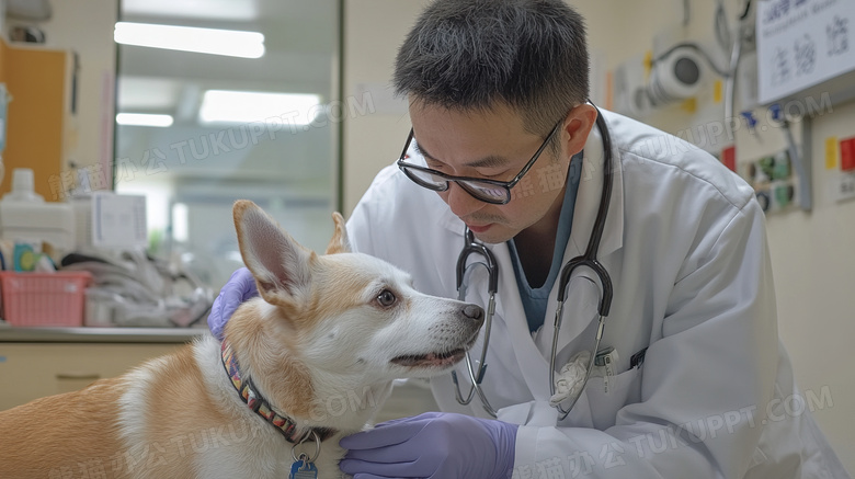 宠物医院兽医给宠物狗治病图片