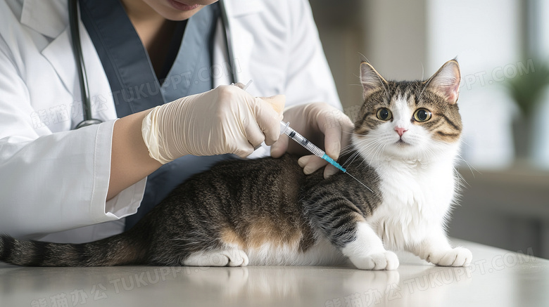 宠物医院兽医给宠物猫治病图片