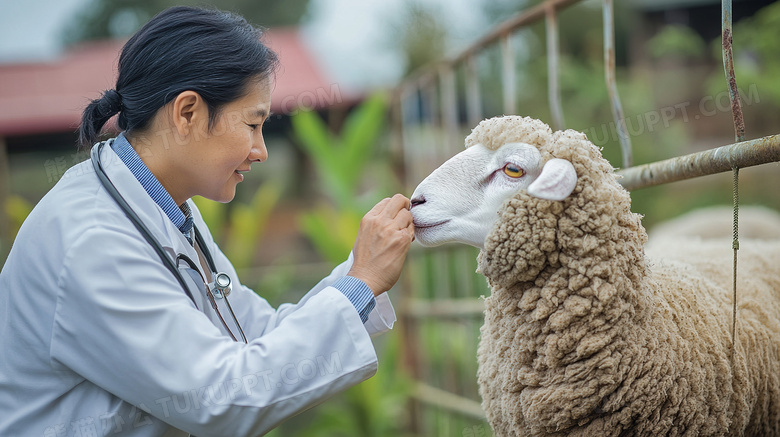 养殖业兽医在养羊场给羊治病图片