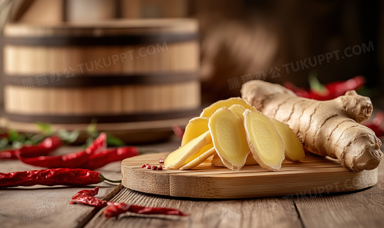 食物食材生姜生姜片图片