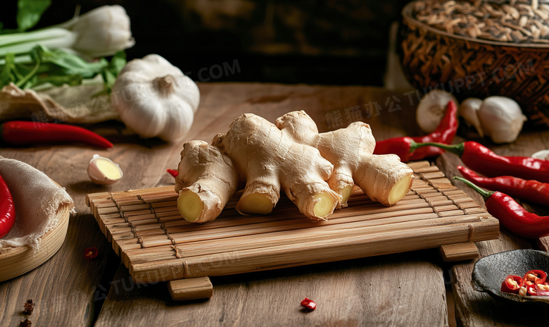 食物食材生姜生姜片图片