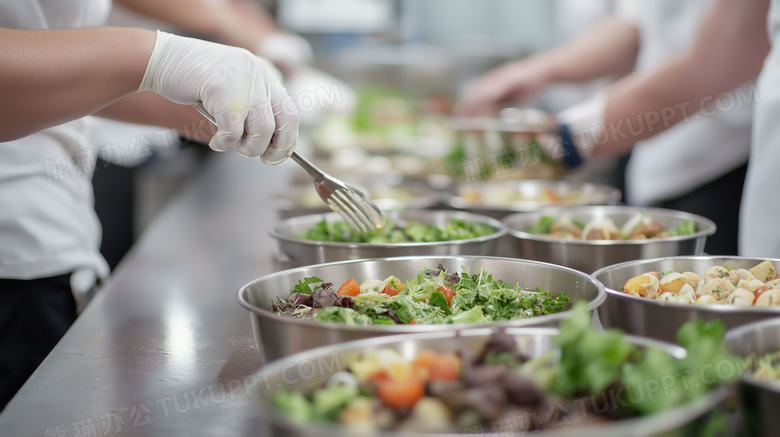 食堂用餐打饭图片