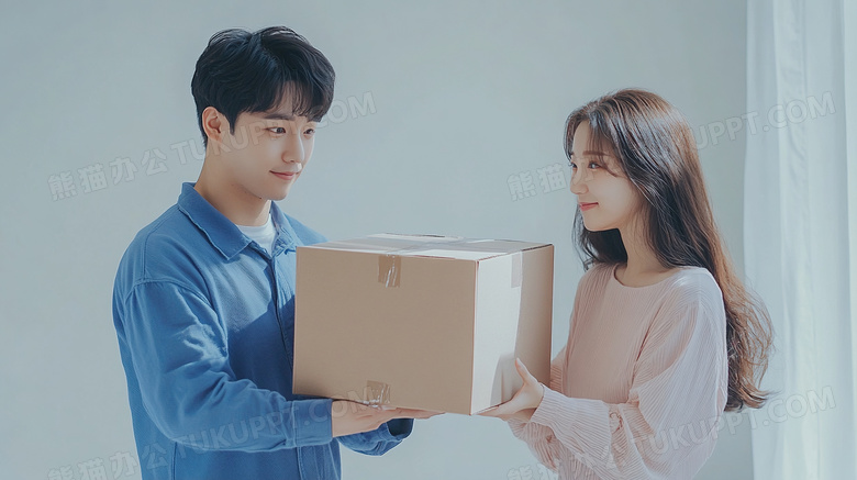 快递员送货物流货物快递集运图片