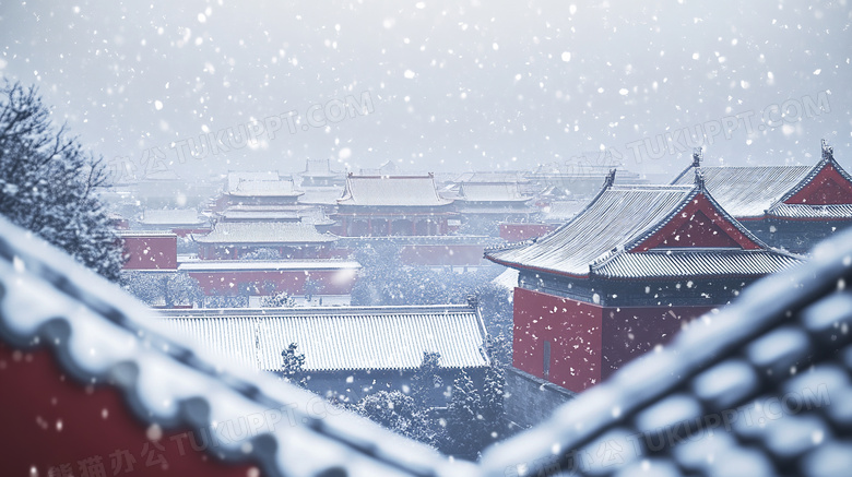 北京古建筑冬天旅游风景图片