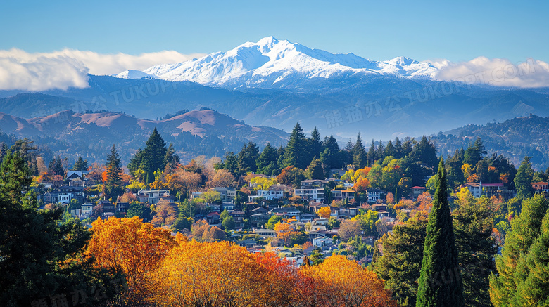 新疆雪山冬季旅游风景图片