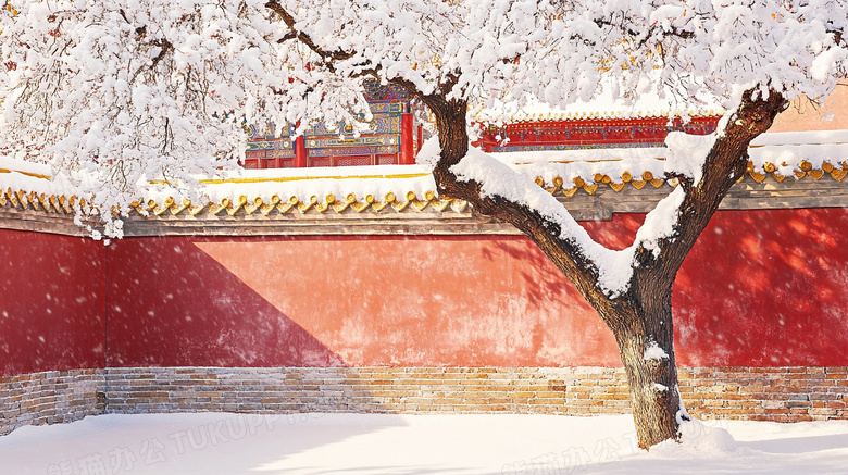 北京古建筑冬季旅游风景图片