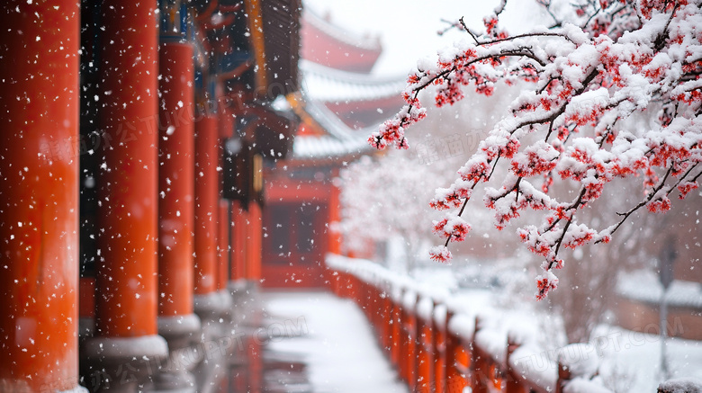 北京古建筑冬季旅游风景图片