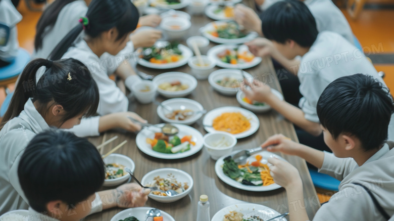 俯视食堂餐厅场景图片