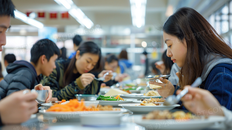 大学生食堂餐厅场景图片