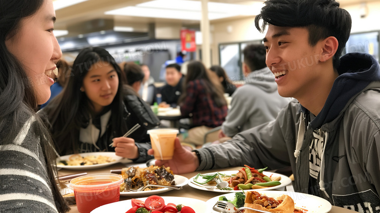 大学生食堂餐厅场景图片