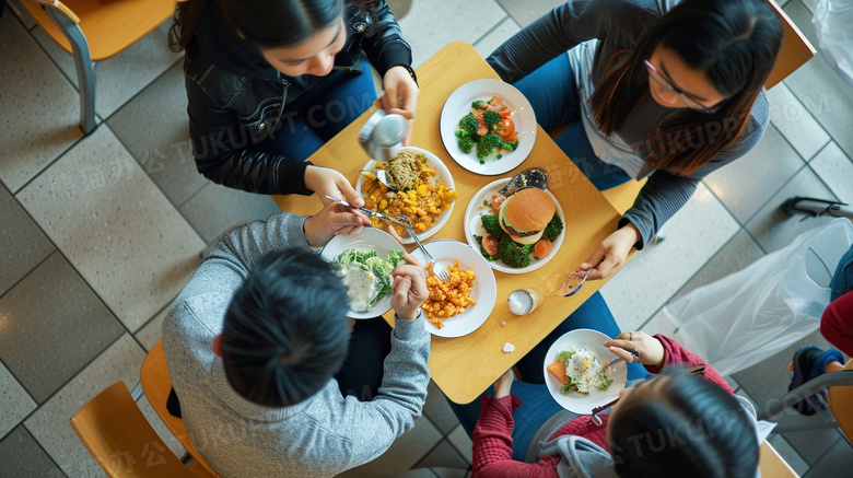 大学生食堂餐厅场景图片